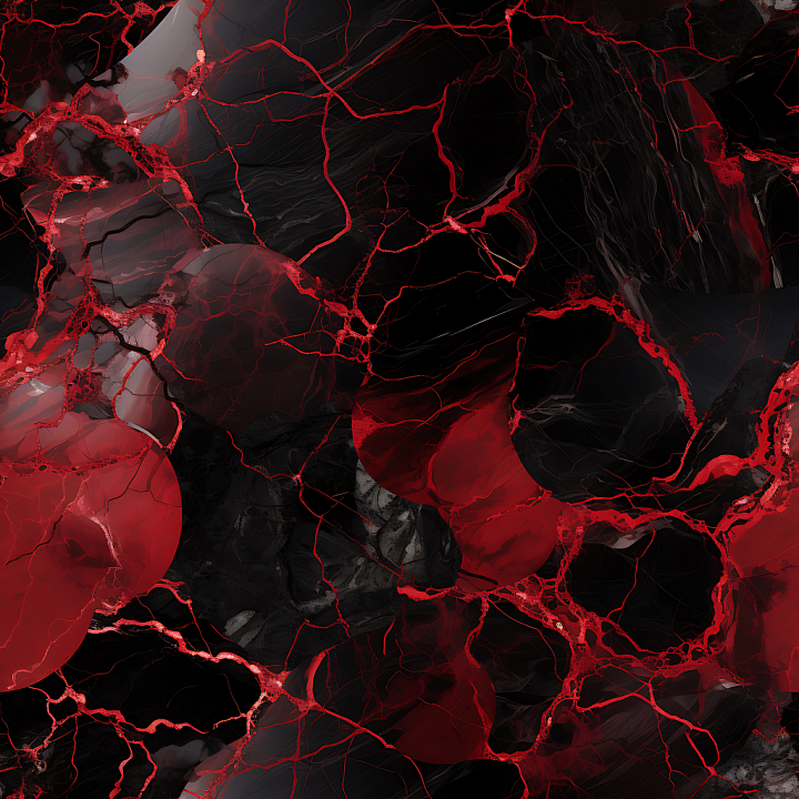 Black Marble Flooring with Vibrant Red Veins seamless PBR texture preview