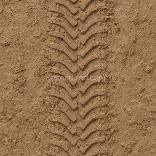 Seamless 3d texture pbr 8k clay tire track wet clay print tire print dirt rugged
