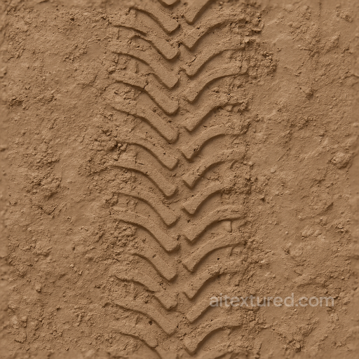 Clay Tire Track Wet Clay Print Tire Print Dirt Rugged seamless Tire prints PBR texture