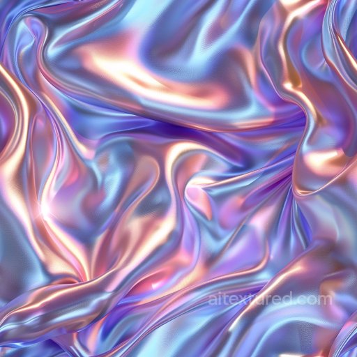 Seamless 3D PBR Texture of Iridescent Glossy Fabric with Soft Folds texture preview