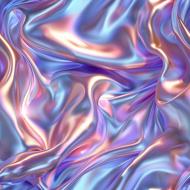 Iridescent Glossy Fabric with Soft Folds seamless PBR texture preview