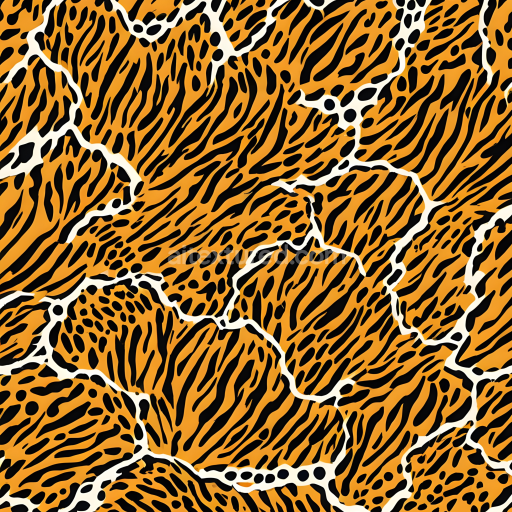 Seamless 3D PBR Leopard Print Fabric Texture with Bright Orange and Black Pattern