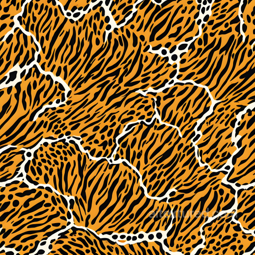 Leopard Print Fabric Texture with Bright Orange and Black Pattern seamless Leopard Print PBR texture
