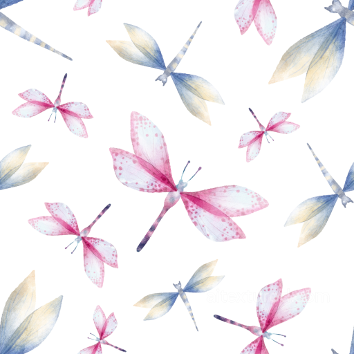 Featuring Soft Watercolor Dragonfly Wings Pattern seamless Dragonfly PBR texture