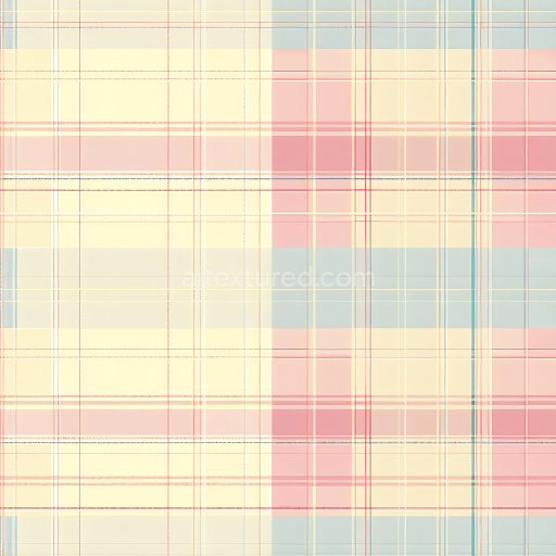 Seamless 3D Painted Metal PBR Texture with Multicolored Plaid Pattern