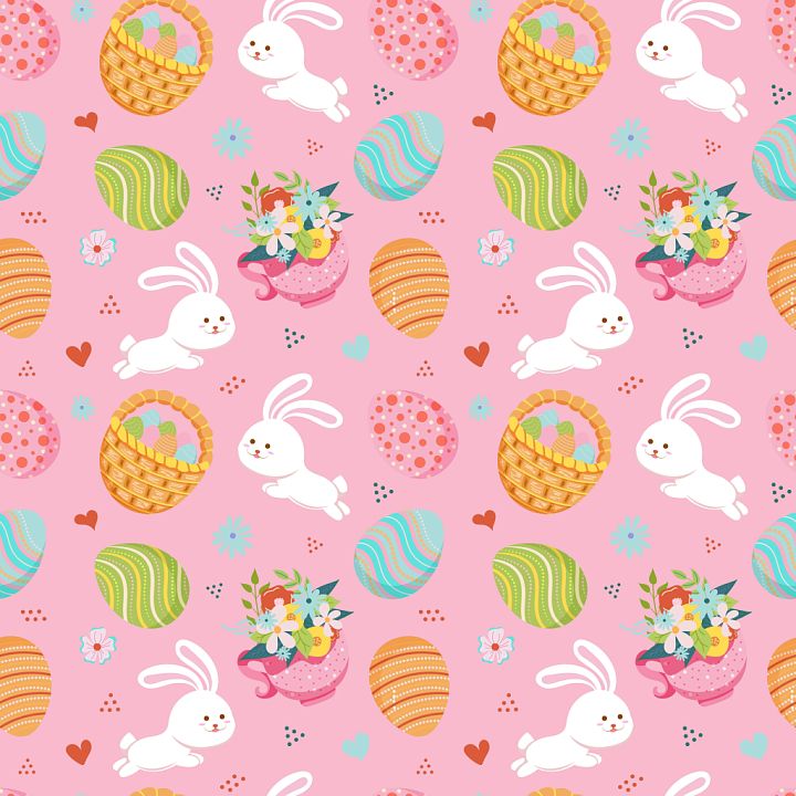 All Christmas Digital paper of Pink Easter Themed Digital Paper with Bu… seamless PBR texture preview