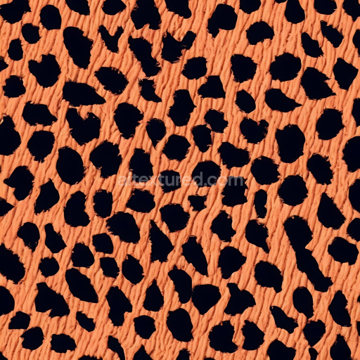 Seamless 3D PBR Texture of Orange Textured Leather Leopard Print Pattern
