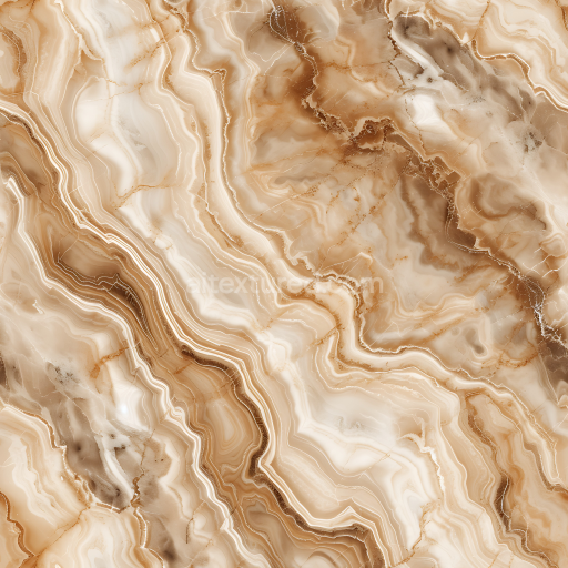 Seamless 3D Cappuccino Brown Marble PBR Texture with Fluid Veins and Polished Finish