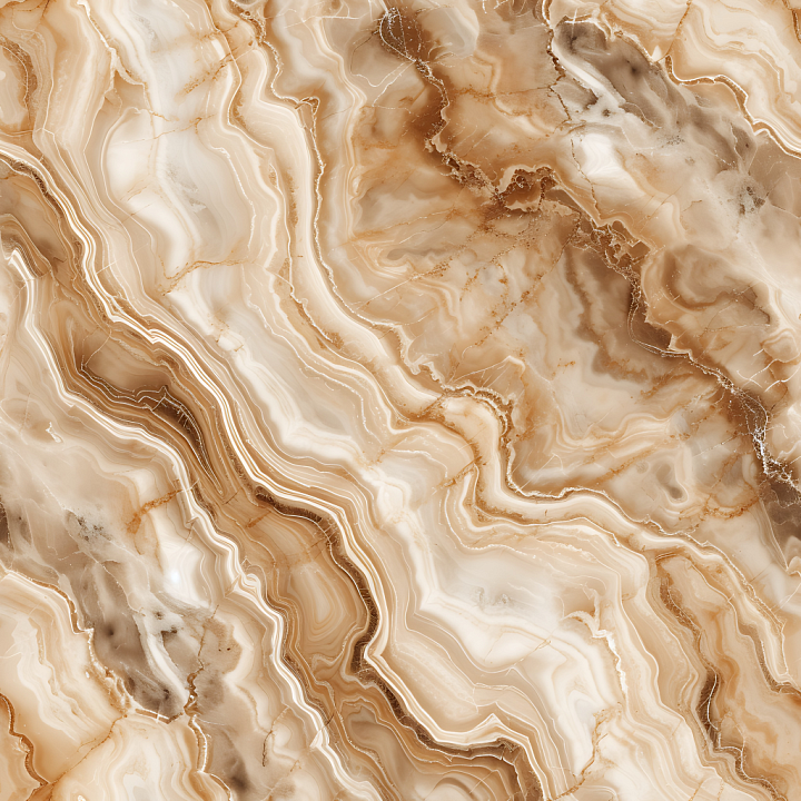 Cappuccino Brown Marble with Fluid Veins and Polished Finish seamless PBR texture preview