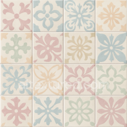 seamless Seamless 3d texture pbr 8k encaustic tiles with pastel colors and smooth grout for classic ornamental floors texture 8k free download PBR