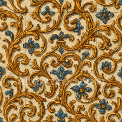 seamless Seamless 3d texture pbr 8k antique ceramic mosaic with cracked glaze and baroque details texture 8k free download PBR