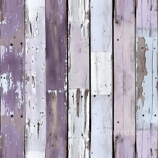 Rustic Painted Wood Planks PBR Texture with Worn Purple and White Finish seamless Wood PBR texture