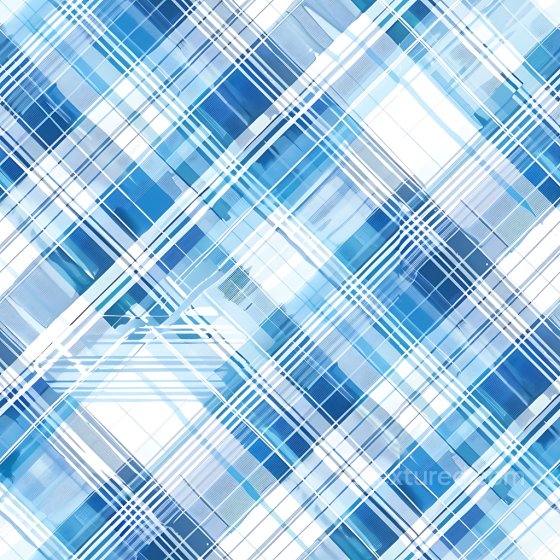 Seamless Blue Plaid 3D PBR Texture with Layered Stripes and Watercolor Effects Plaid texture preview