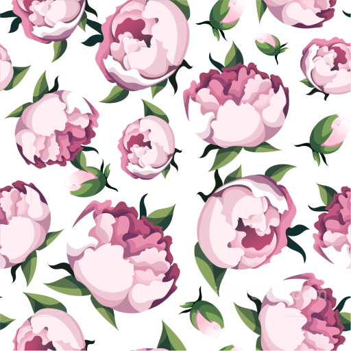 Featuring Pink Peony Floral Vector Pattern seamless Pink Flower PBR texture