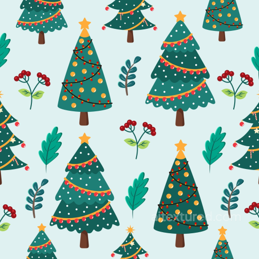 with Festive Christmas Trees and Seasonal Foliage seamless All Christmas Digital paper PBR texture