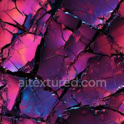 seamless Seamless 3D Cracked Glass PBR Texture Featuring Vibrant Purple and Pink Fractures texture 8k free download PBR