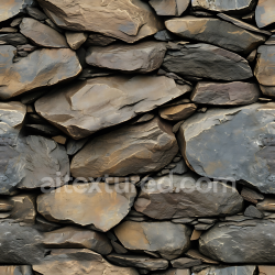 seamless Seamless 3D PBR Texture of Dry Stacked Brown-Grey Stone Wall texture 8k free download PBR