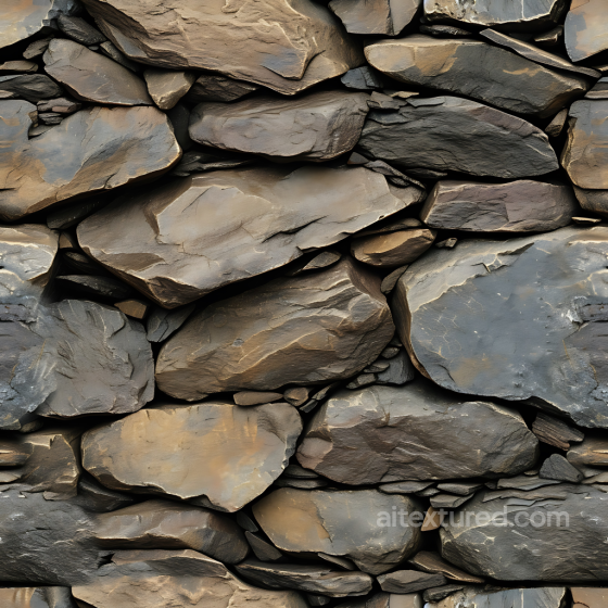 Dry Stacked Brown-gray Stone Wall Seamless Texture Stone texture preview