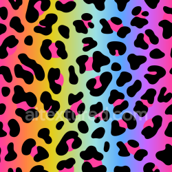 seamless Seamless 3D PBR Leopard Print Texture with Vibrant Rainbow Gradient and Black Spots texture 8k free download PBR