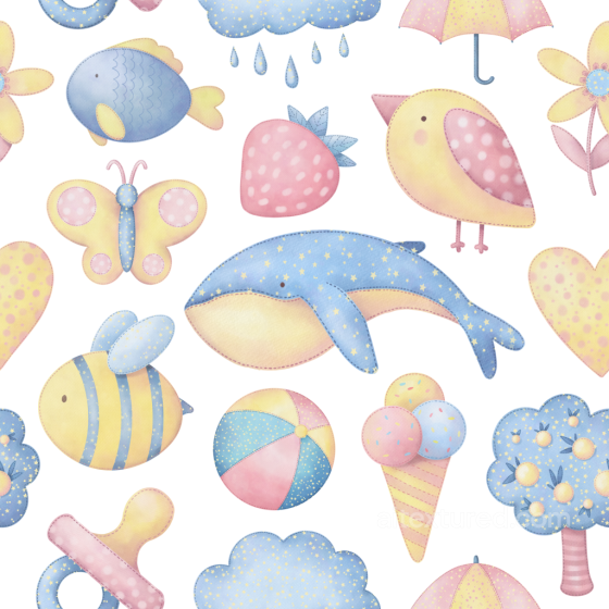 Fabric Texture Featuring Baby Boy Pastel Nursery Patterns Baby Boy texture preview