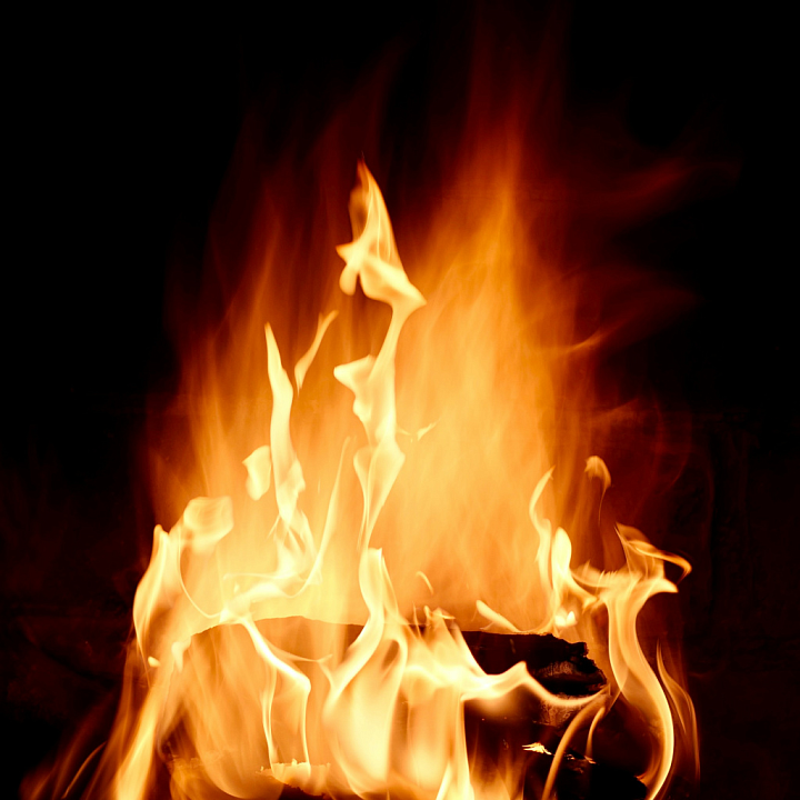 Fire Flame with Glowing Embers seamless PBR texture preview