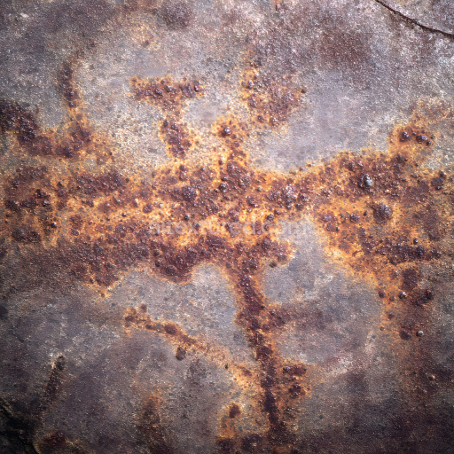 Seamless 3D PBR Rusty Cracked Metal Texture with Corroded Bubbles and Oxidation