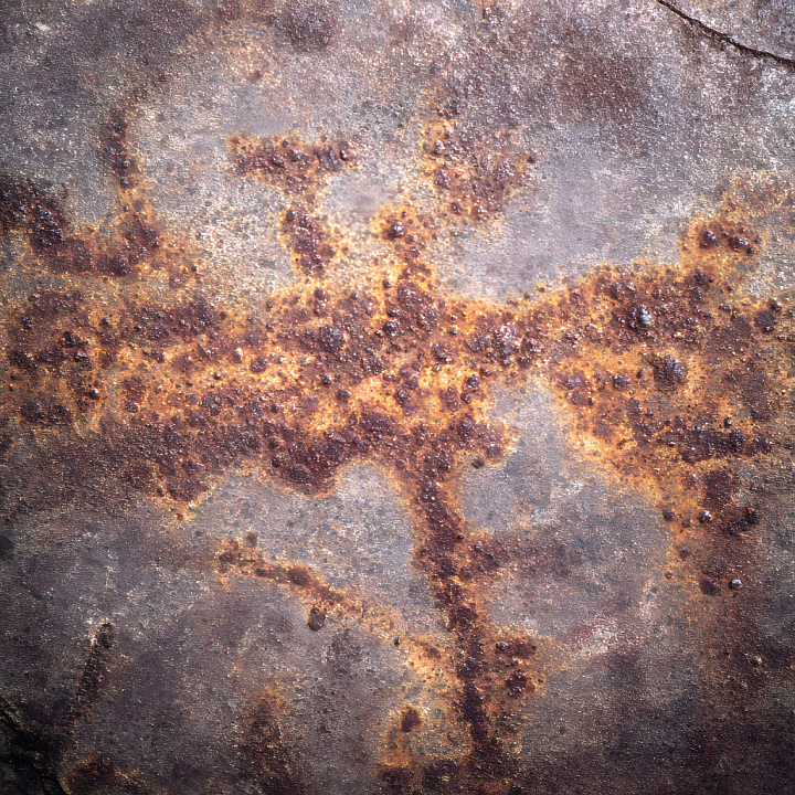 Rusty Cracked Metal with Corroded Bubbles and Oxidation seamless PBR texture preview