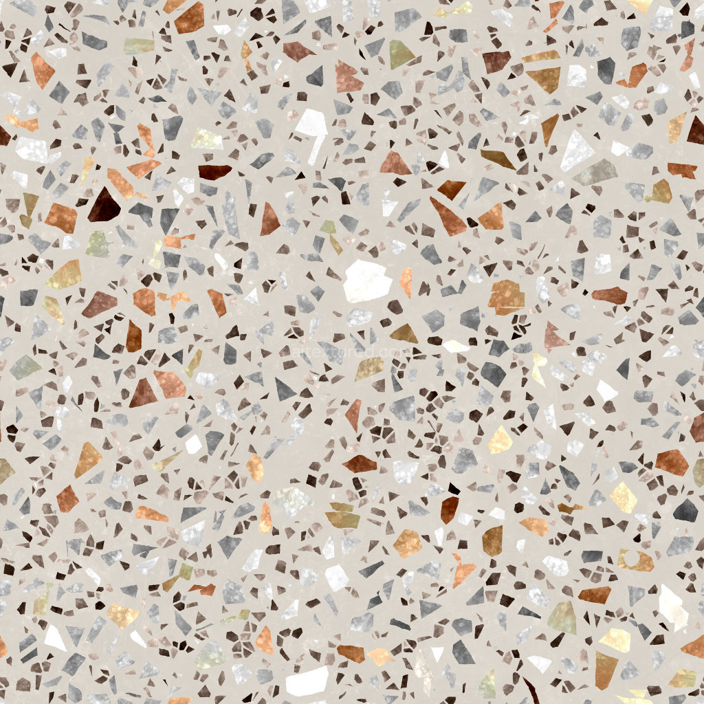Seamless terrazzo PBR texture with colorful stone chips