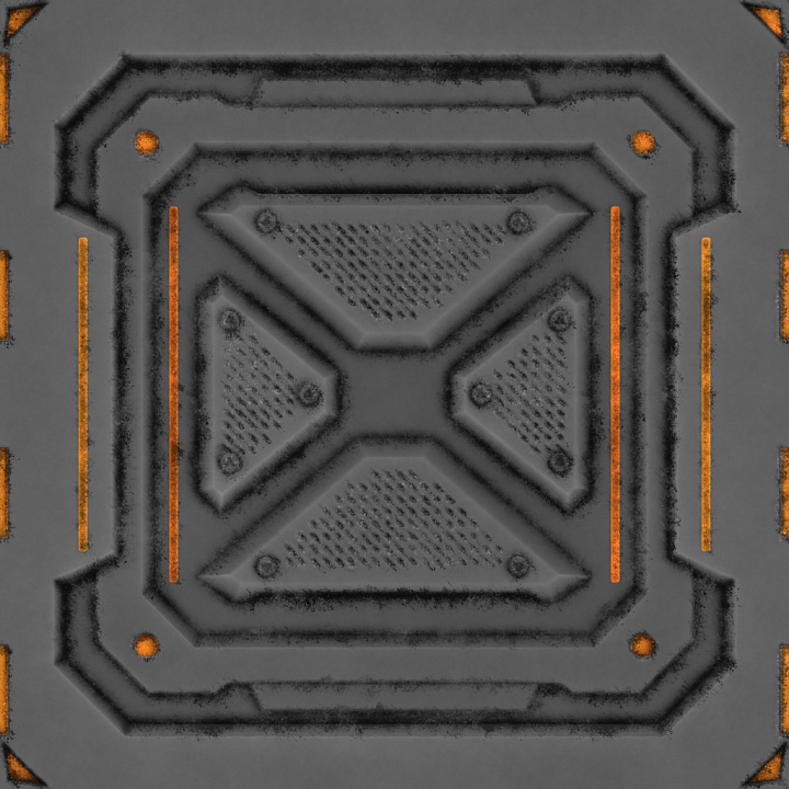 Archviz Cargo Floor Metal Plate Sci Scifi seamless PBR texture preview