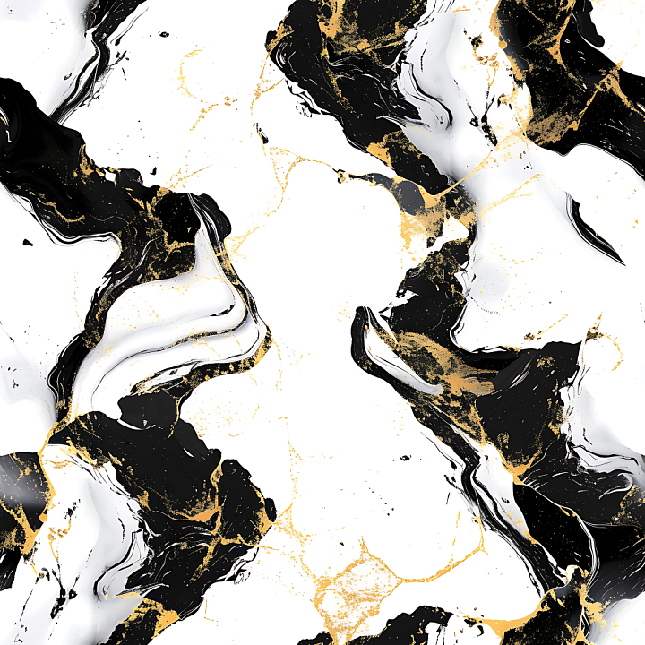 Black Marble with Matte Finish and Gold Veins seamless PBR texture preview