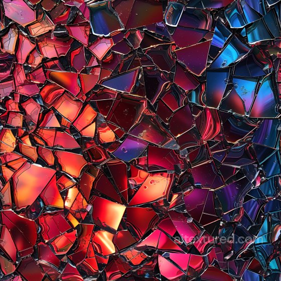 shattered glass PBR texture with vibrant multicolor cracked fragments Cracked & Holes texture preview