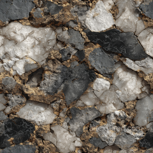 Weathered Stone Wall PBR Texture with Dark Blues and Golden Veining seamless Stone PBR texture