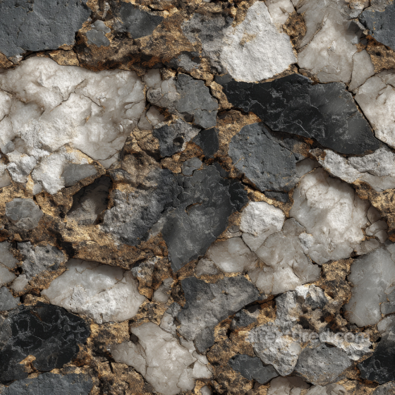 Weathered Stone Wall PBR Texture with Dark Blues and Golden Veining Stone texture preview