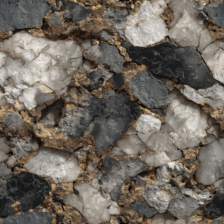 Weathered Stone Wall with Dark Blues and Golden Veining seamless PBR texture preview