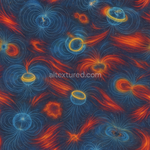 Seamless 3d texture pbr 8k magnetic field lines with magnetosphere and radiation belt effects