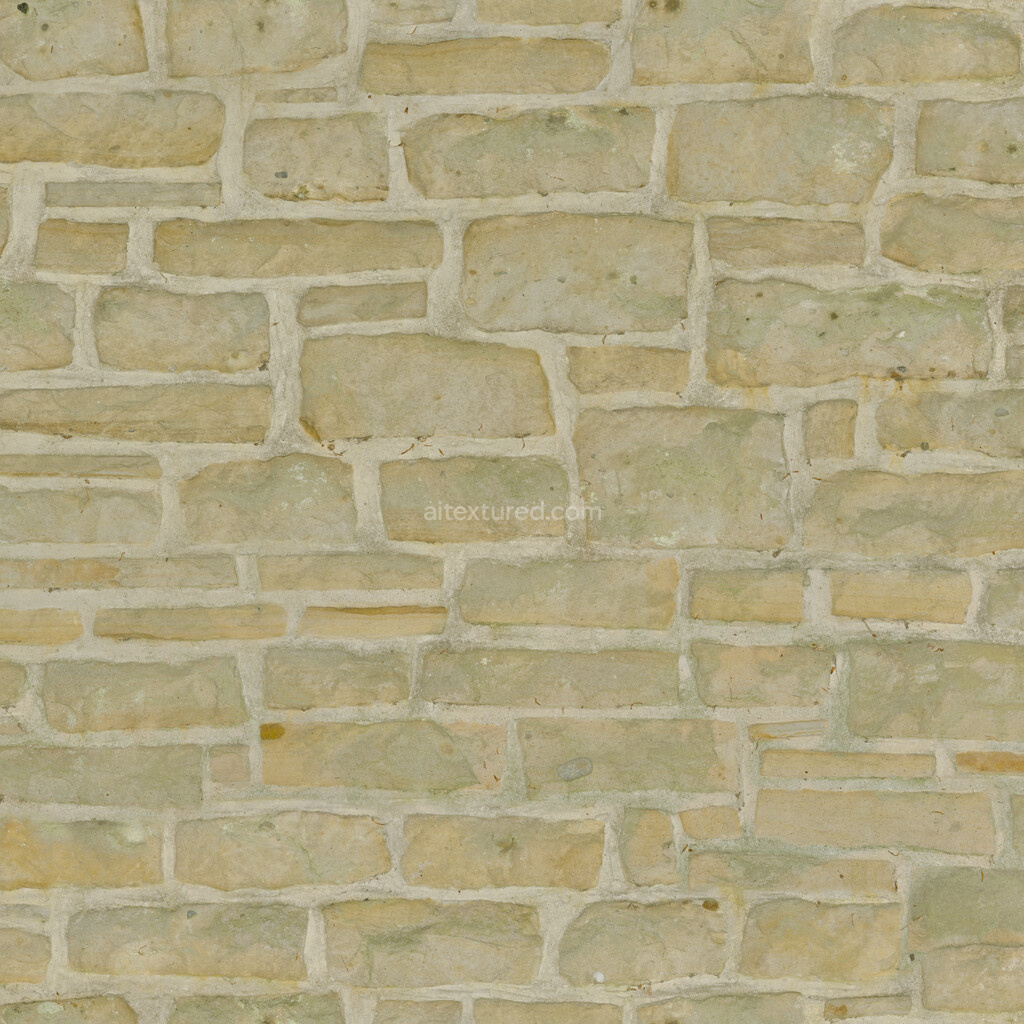 Seamless PBR brick texture with natural stone appearance