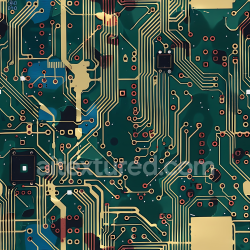 seamless Seamless 3D Cybernetic Circuit Board Camo PBR Texture with Tech Pattern and Metallic Accents texture 8k free download PBR