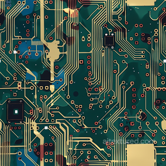 Cybernetic Circuit Board Camo PBR Texture with Tech Pattern and Metallic Accents Color Camouflage texture preview