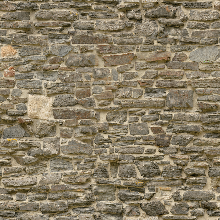 Castle Wall Slates - Wall Rough Blocks Stacked Old Castle seamless PBR texture preview