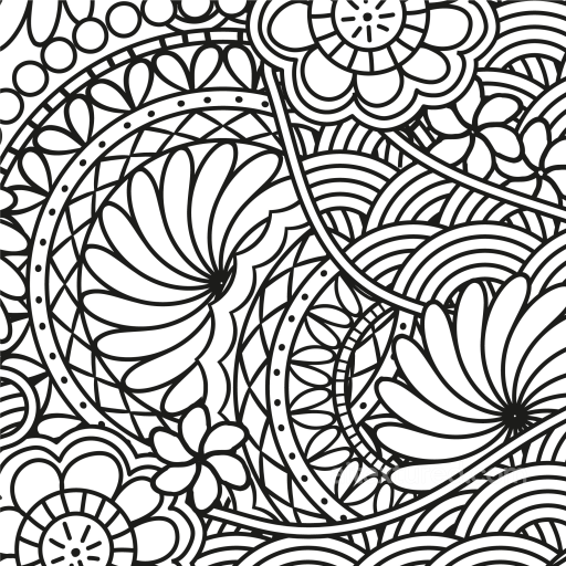 Seamless Black and White Decorative Floral 3D PBR Texture with Intricate Line Art seamless White & Black PBR texture