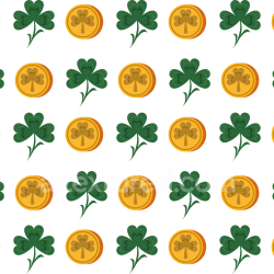 seamless Seamless 3D PBR Texture with Shamrock and Gold Coin Pattern texture 8k free download PBR