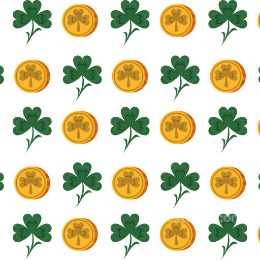 with Shamrock and Gold Coin Pattern seamless St patrick PBR texture