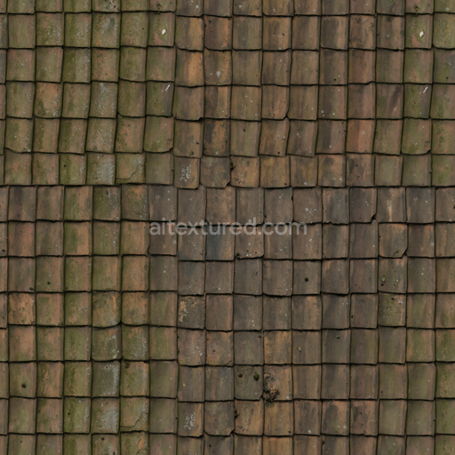 Ceramic Tiles Moss — Tiles Moss Old Roof Tiles — PBR seamless 3D texture