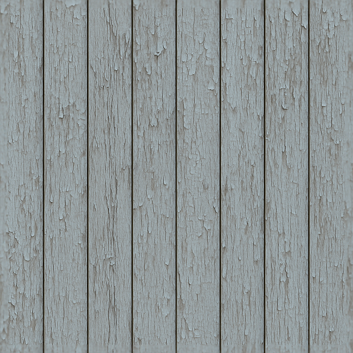 Privacy Fence With Painted Wood And Peeling Paint Effect seamless PBR texture preview
