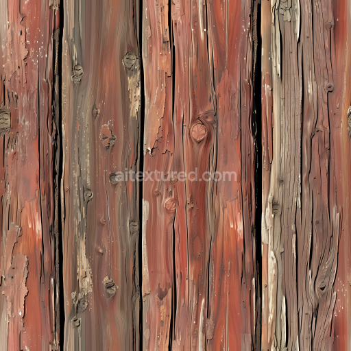 Seamless 3D PBR Texture of Old Weathered Rustic Wood Planks with Knots and Cracks