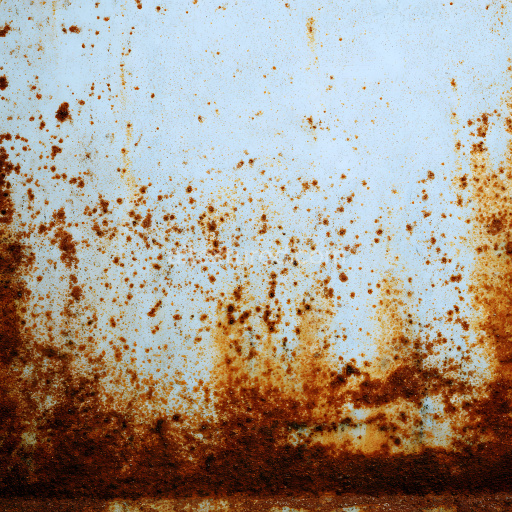 Seamless 3D Rusted Metal PBR Texture Featuring Dense Corrosion and Oxidation Spread