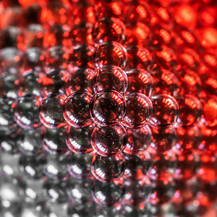 High-Detail Red and Clear Glass Bubble seamless PBR texture preview