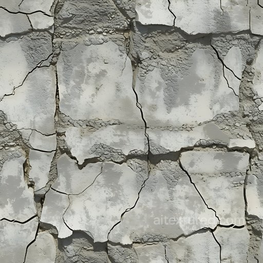 Cracked Plaster Wall PBR Texture with Peeling and Fractured Surfaces seamless Cracked & Holes PBR texture