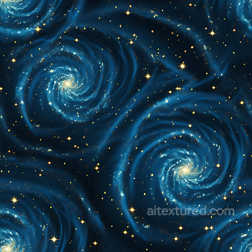 Space PBR Texture Featuring Spiral Galaxy Clouds and Glowing Stars seamless Star, space, planets PBR texture