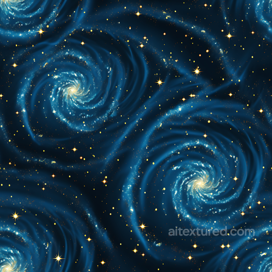 Space PBR Texture Featuring Spiral Galaxy Clouds and Glowing Stars Star, space, planets texture preview